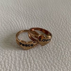Stackable Peace and Love Ring Set